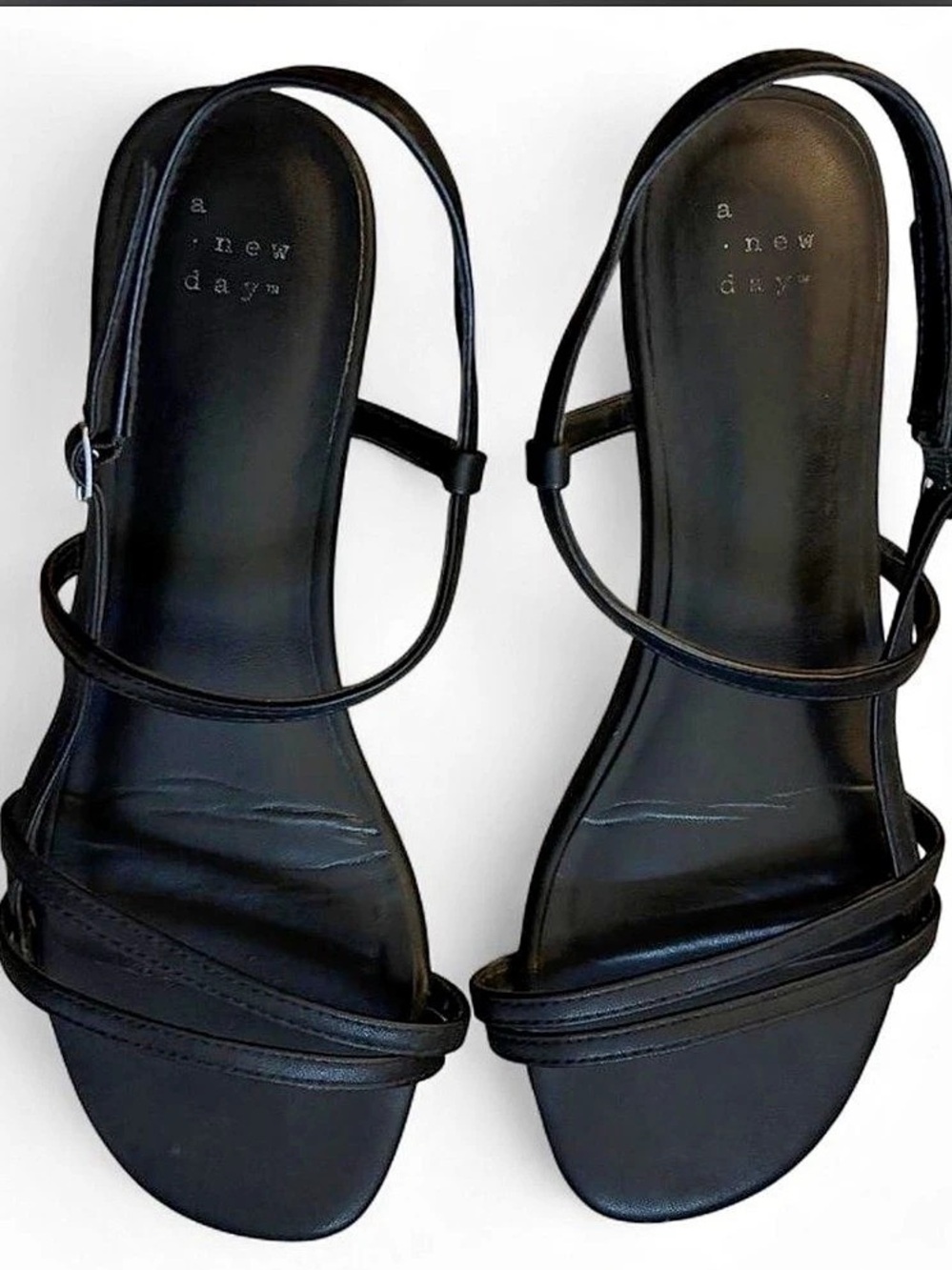 A New Day Black Strappy Sandals